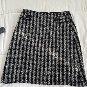 Ann Taylor Black and White A-Line Skirt